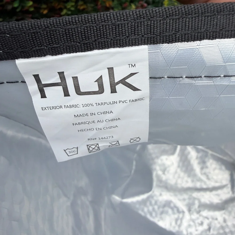 Huk Waterproof Roll Top Dry Bag Black Tarpaulin PVC Fishing Gear Padded Strap